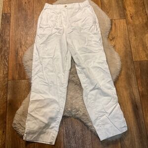 Banana Republic Linen Blend Size XS Taper High Rise Pants White Womens Lightwght